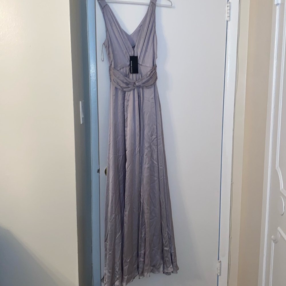Wayne Cooper 100% silk long dress with side zipper. Never been worn